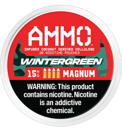 AMMO MAGNUM 15MG NICOTINE POUCHES WINTERGREEN (CONTAINS NO TOBACCO)(INFUSED COCONUT DERIVED CELLULOSE)