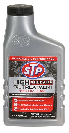 STP HIGH MILEAGE OIL TREATMENT + STOP LEAK 15OZ