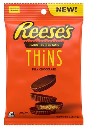 REESE'S THINS MILK CHOC. 3.1OZ PEG BAG