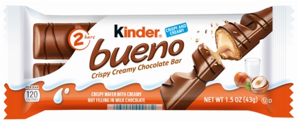 KINDER BUENO 2PC. (240CT)**AVAILABLE BY SPECIAL ORDER AND EMAIL ONLY, ALLOW 21 DAYS LEADTIME