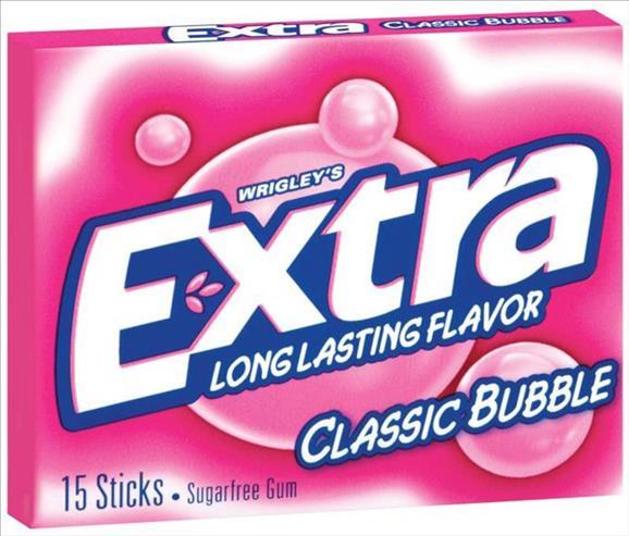 EXTRA PTY PK CLASSIC BUBBLE 10CT(15 STICK)