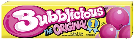 BUBBLICIOUS ORIGINAL BUBBLE GUM 5PC. 18CT**AVAILABLE 1/12/2026**