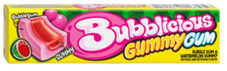BUBBLICIOUS GUMMY GUM WATERMELON (5PC)**AVAILABLE - 4/2027**