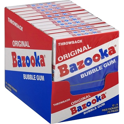BAZOOKA GUM THROWBACK 6PC.**AVAILABLE BY SPECIAL ORDER AND EMAIL ONLY, ALLOW 14 DAYS LEADTIME**