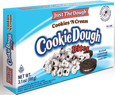 JUST THE DOUGH BITES BOX COOKIES N CREAM 3.1OZ