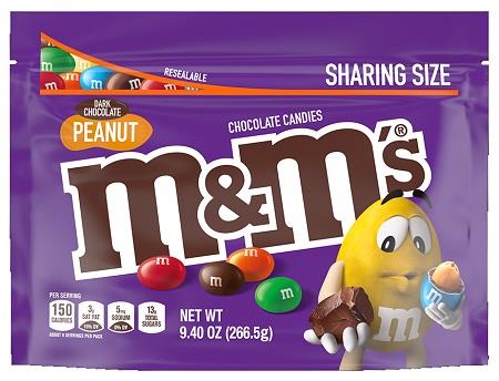 M&M DARK CHOC. PEANUT 9.4OZ POUCH**AVAILABLE BY SPECIAL ORDER AND EMAIL ONLY, ALLOW 14 DAYS LEADTIME**