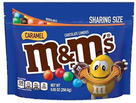 M&M CARAMEL 9.05OZ POUCH**AVAILABLE BY SPECIAL ORDER AND EMAIL ONLY, ALLOW 14 DAYS LEADTIME**