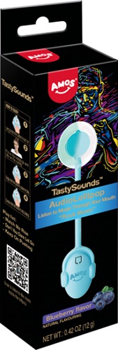 AMOS TASTYSOUNDS AUDIO LOLLIPOP - BLUEBERRY (SUGAR-FREE)