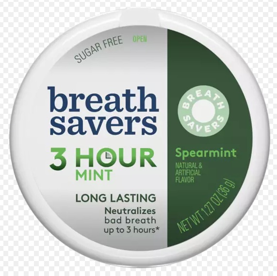 BREATHSAVERS 3-HOUR SPEARMINT8CT (1.27OZ)**AVAILABLE BY SPECIAL ORDER AND EMAIL ONLY, ALLOW 21 DAYS LEADTIME**