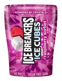 ICE BREAKERS ICE CUBES BTL RASPBERRY SORBET(3.24OZ/40PC)