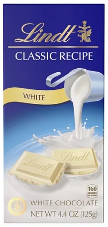 LINDT BAR 4.4oz WHITE CHOCOLATE        15% OFF PROMO**AVAILABLE BY SPECIAL ORDER AND EMAIL ONLY, ALLOW 14 DAYS LEADTIME**
