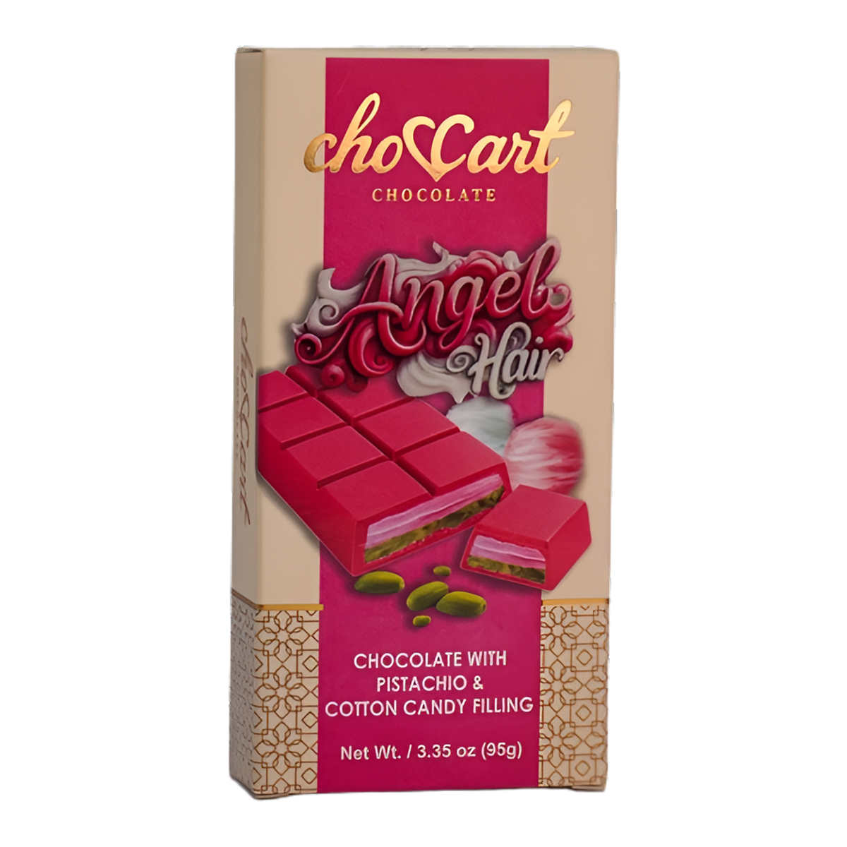 CHOCCART DUBAI CHOCOLATE BAR - COTTON CANDY**95G (3.35OZ)**