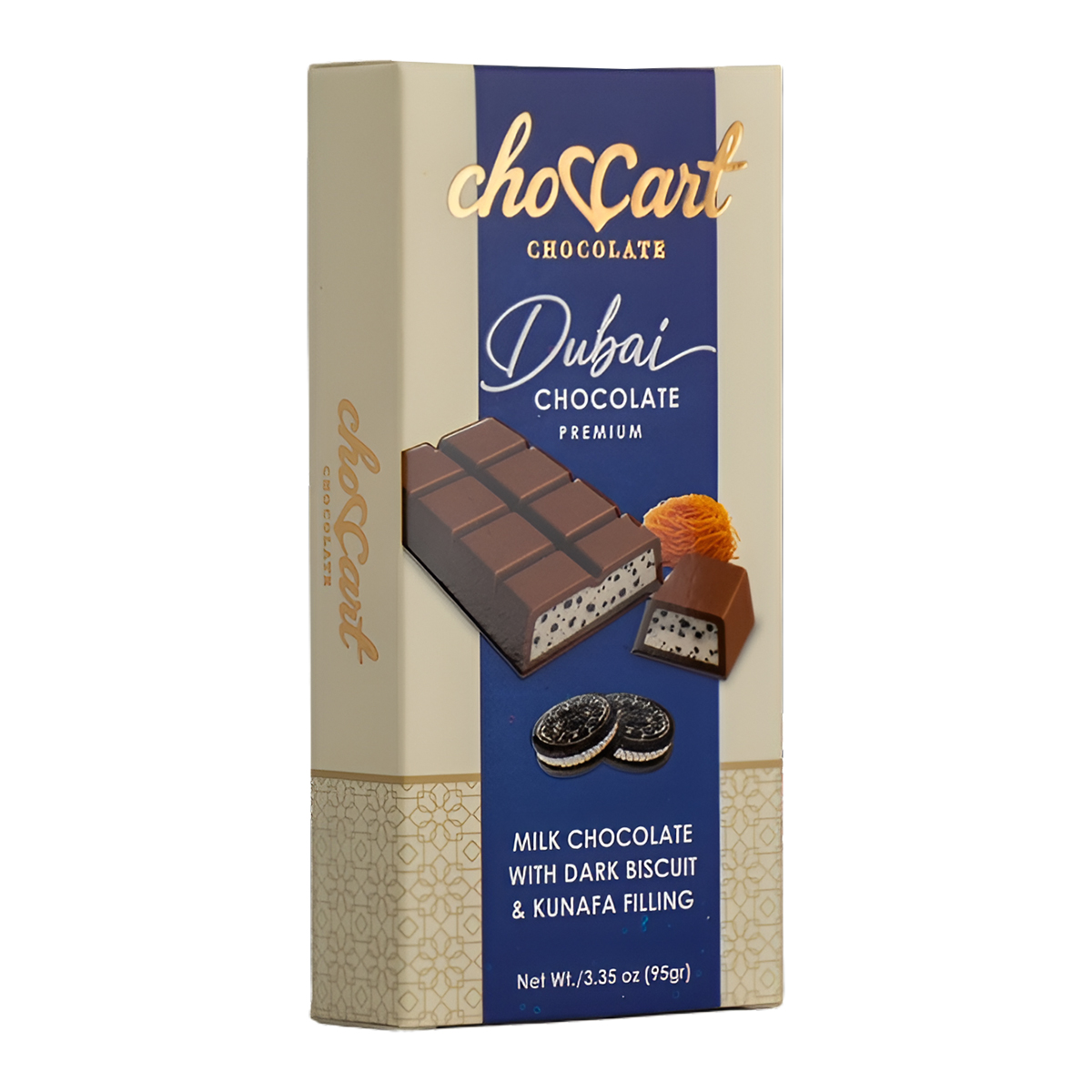 CHOCCART DUBAI CHOCOLATE BAR - DARK BISCUIT (OREO)**95G (3.35OZ)**