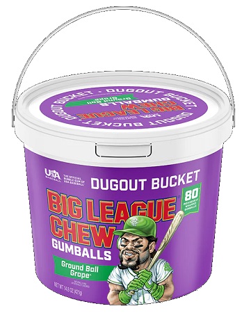 BIG LEAGUE CHEW GUMBALLS GRAPE BUCKET $.1580 PIECES