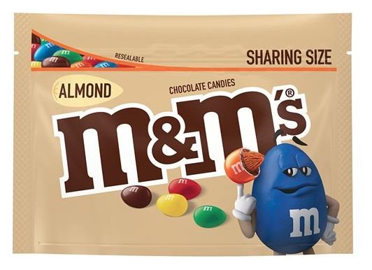 M&M ALMOND 8.6OZ POUCH**AVAILABLE BY SPECIAL ORDER AND EMAIL ONLY, ALLOW 14 DAYS LEADTIME**