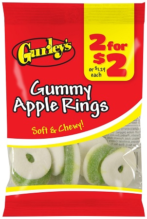 GURLEY'S 2/$2 APPLE RINGS 2.5OZ