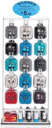 WARNER ASST. DISPLAY ROYAL 105CT(20UN CAR CHARGER, 10UN HOME CHARGER, 25UN IPHONE, 15UN MICRO, 5UN AUX, 20UN TYPE-C, 10UN HEADPHONE)