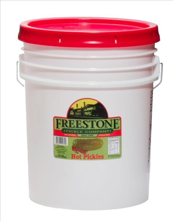 FREESTONE 5 GAL HOT PICKLES50-60CT