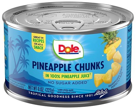 DOLE PINEAPPLE CHUNKS IN JUICE 8OZ