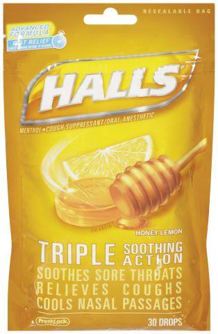 HALLS BAG HONEY-LEMON 12CT*$3.00 OFF PER BOX*