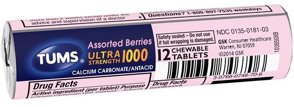 TUMS ULTRA ASST. BERRIES 12CT