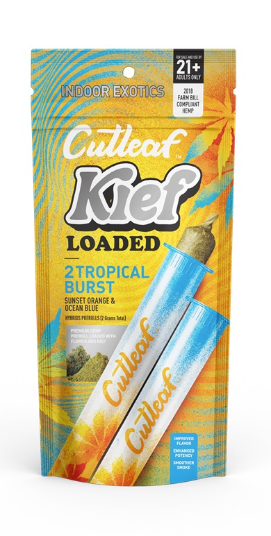 CUTLEAF KIEF LOADED PREROLLS - TROPICAL BURST10 - 2PKS PER DISPLAY