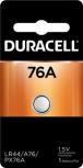 DURACELL ALKALINE 76A 1PKUSED FOR MEDICAL DEVICES, WATCHES, TOYS, CALCULATORS, KEY FOBS, CAMERAS.