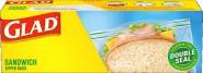 GLAD ZIPPER SANDWICH BAGS12/50CT