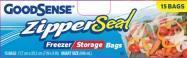 GOODSENSE ZIPPER FREEZER/STORAGE BAGS QUART40/15CT