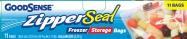 GOODSENSE ZIPPER FREEZER/STORAGE BAGS GALLON 30/11CT
