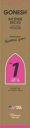 INCENSE  GONESH #1 4CT/20 STICKS*BUBBLE GUM*