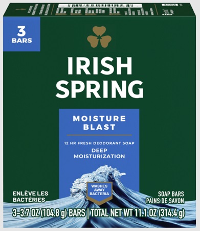 IRISH SPRING SOAP 3PK/3.75OZ MOISTURE BLAST