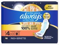ALWAYS ULTRA THIN OVERNIGHT #4 (16CT)**AVAILABLE BY SPECIAL ORDER ONLY, ALLOW 21 DAYS LEADTIME