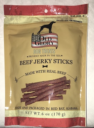 OLD GLORY BEEF JERKY STICKS DOG TREATS 6oz*$3 OFF PER CASE - WHILE INVENTORY LASTS*