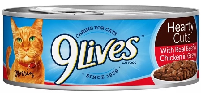 9 LIVES CAN 5.5OZ BEEF & CHICKEN IN GRAVY(EASY OPEN CAN)