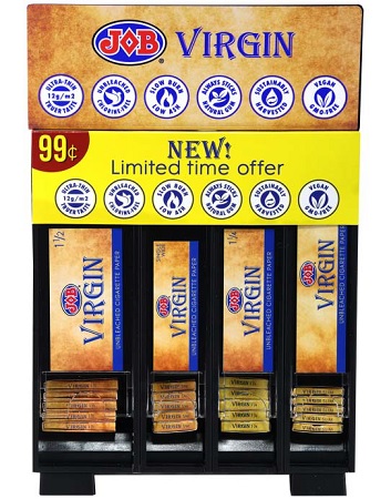 JOB UNBLEACHED VIRGIN PAPERS ($.99 DISPLAY) (LIMITED TIME ONLY)(1BX SINGLE, 1BX 1 1/2, 1BX 1 1/4, 1BX SLIM) *$9.00 OFF PER BOX*