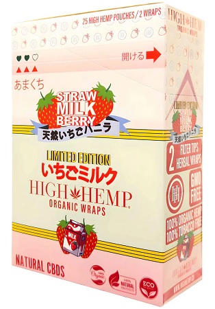 HIGH HEMP ORGANIC WRAPS - STRAWBERRY MILK**CONTAINS (NO TOBACCO) OR NICOTINE**
