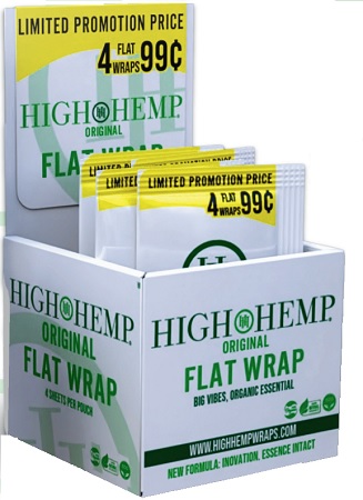 HIGH HEMP FLAT WRAP 4/.99 ORIGINAL 15/4PK**CONTAINS (NO TOBACCO) OR NICOTINE**