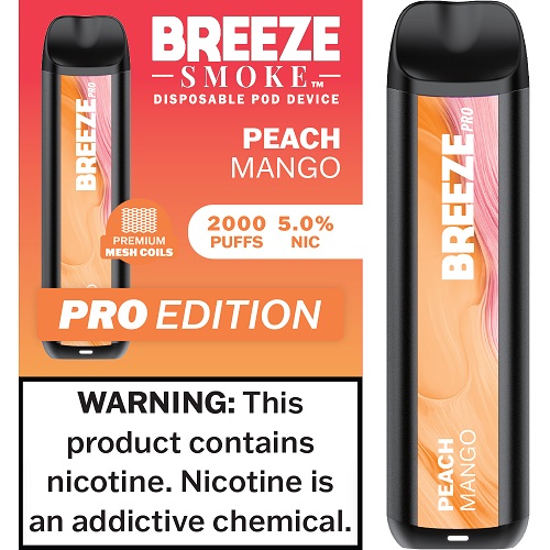 BREEZE PRO 2000 - PEACH MANGO (MSRP:$17.99)**2 - 4 BOX LIMIT PER SKU (LIMIT BASED ON AVAILABILITY)**