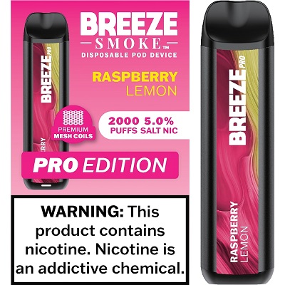 BREEZE PRO 2000 - RASPBERRY LEMON  (MSRP: $17.99)**2 - 4 BOX LIMIT PER SKU (LIMIT BASED ON AVAILABILITY)**