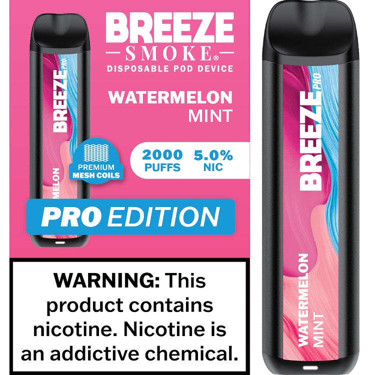 BREEZE PRO 2000 - WATERMELON MINT    (MSRP:$17.99)**2 - 4 BOX LIMIT PER SKU (LIMIT BASED ON AVAILABILITY)**