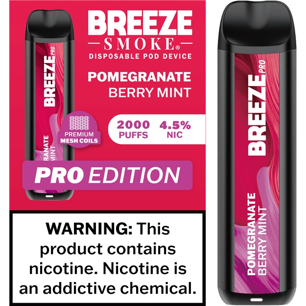 BREEZE PRO 2000 - POMEGRANATE BERRY MINT  (MSRP:$17.99)**2 - 4 BOX LIMIT PER SKU (LIMIT BASED ON AVAILABILITY)**