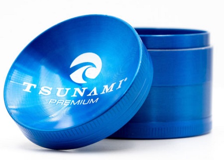 TSUNAMI DRY HERB GRINDER (75MM/4 PART) BLUE*FOR TOBACCO USE ONLY* **NO RETURNS**