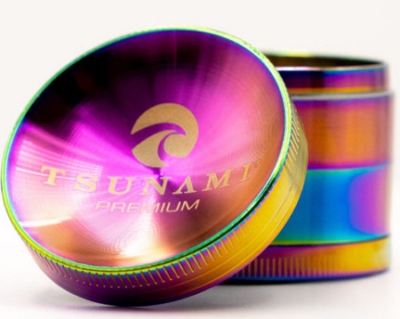 TSUNAMI DRY HERB GRINDER (75MM/4 PART) RAINBOW*FOR TOBACCO USE ONLY* **NO RETURNS**