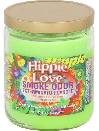 CANDLE JAR SMOKE ODOR HIPPIE LOVE*EVERYDAY SCENT*