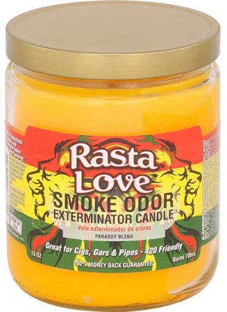 CANDLE JAR SMOKE ODOR RASTA LOVE*EVERYDAY SCENT*