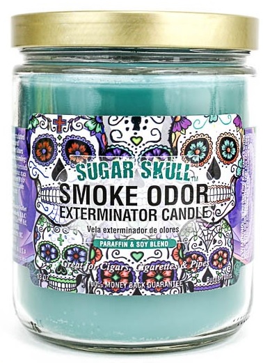 CANDLE JAR SMOKE ODOR SUGAR SKULL*EVERYDAY SCENT*