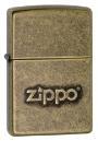 ZIPPO ANTIQUE BRASS W/LOGO-$35.95