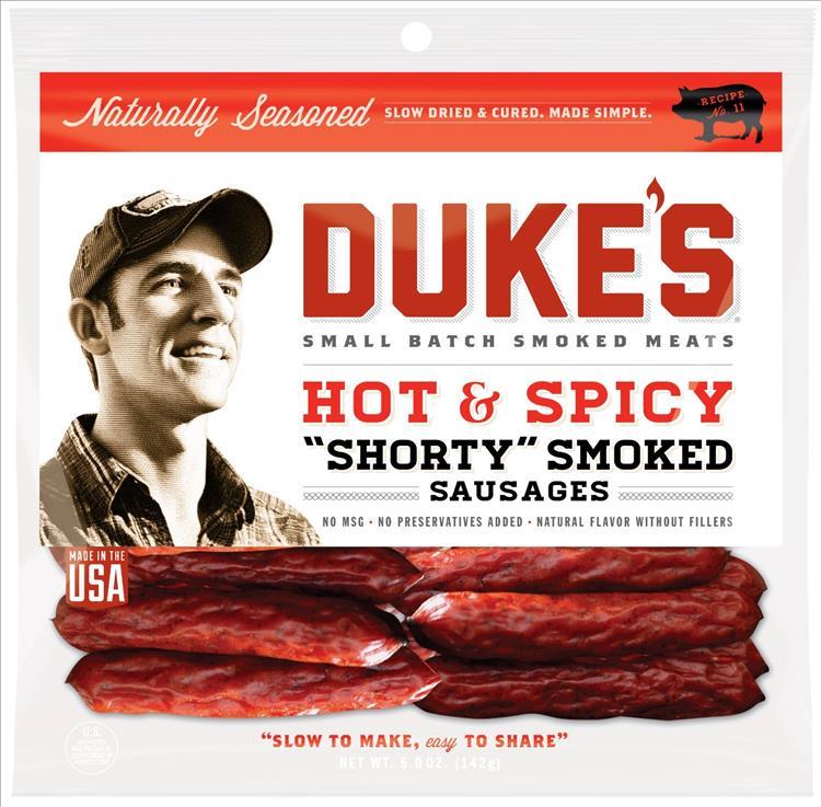 DUKE'S SPICY SMOKED SAUSAGE 5OZ**AVAILABLE BY SPECIAL ORDER AND EMAIL ONLY, ALLOW 21 DAYS LEADTIME**