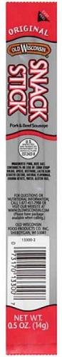 OLD WISCONSIN SNACK STICK ORIGINAL .5OZ 42CT(PORK & BEEF SAUSAGE)